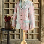 Ekaurr BIGDI The Recrafted Edit Blazer handcrafted blazer built from recrafted upcycled textiles in a curated editorial composition, artisan slow fashion statement outerwear for conscious women celebrating Indian craft