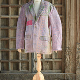 Ekaurr BIGDI The Slow Stitch Blazer handcrafted blazer celebrating visible hand-stitching in the slow fashion tradition with a folk kantha or embroidered surface, artisan conscious outerwear for women from the BIGDI collection