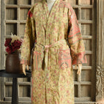 Ekaurr BIGDI The Textural Story Robe cotton open robe with richly layered tactile textile surface in earthy patchwork or woven tones, artisan slow fashion layering piece for women from the BIGDI Blazers Coats and Robes collection