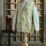 Ekaurr BIGDI The Upcycled Legacy Blazer handcrafted from upcycled heritage textiles with a legacy patchwork or kantha stitch surface, artisan slow fashion statement outerwear for women celebrating conscious Indian craft