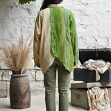 Ekaurr Verdant Divide Shirt handcrafted artisan shirt in botanical green with a divided colour-block or print composition, slow fashion wearable for conscious women's everyday styling