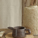 Ekaurr Wooden Milk Pot vintage reclaimed wood milk container repurposed as a rustic artisan decorative accent, found object home decor with heritage charm for shelves and consoles